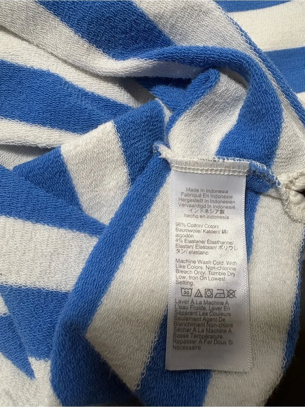 J. CREW Blue and White Striped Wide Button Collar Pullover - Picture 6 of 8